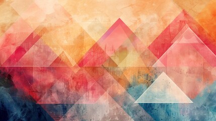 watercolor Abstract watercolor background with geometric shapes.