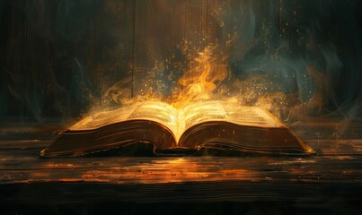 light drawing illustration. The Christian book 