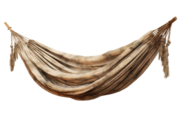 Suspended Bliss: A Hammocks Dance on a White Canvas on White or PNG Transparent Background.