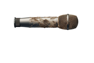 Stealthy Serenade: A Camouflage Microphone on White or PNG Transparent Background.