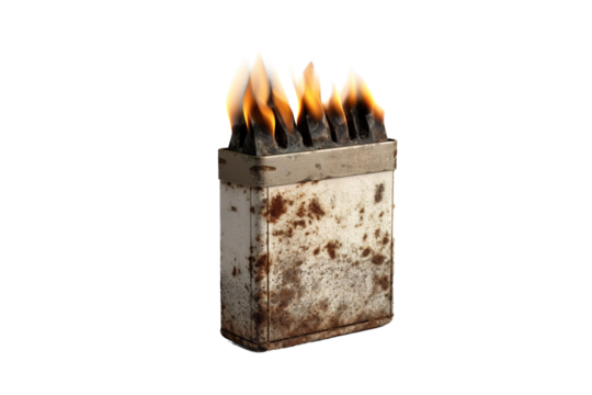 Dancing Flames: A Lighters Fiery Ballet on White or PNG Transparent Background.