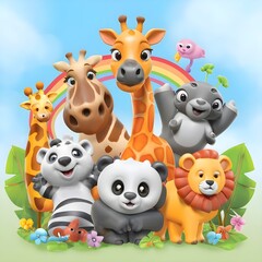 Naklejka premium 3D animals