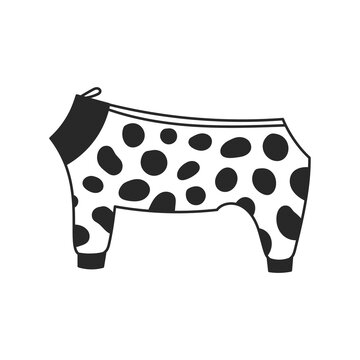 recommend clip art: Dog jacket clothes doodle icon. Hand drawn spotted jumpsuit for pets. Cute warm outfit for puppy. Isolated line art. Vector illustration