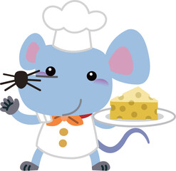 Mouse chef with cheese
