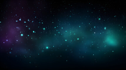 Naklejka premium Digital dark green glitter starry sky abstract graphic poster background