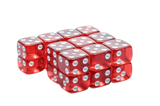 Dancing Dots: A Vibrant Display of Dice Artistry on White or PNG Transparent Background.
