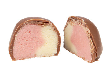 chocolate candies isolated on white background