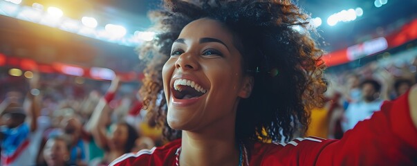 Excited Sports Fans Capturing Reaction Moments During Live Sporting Events for Social Media Trends