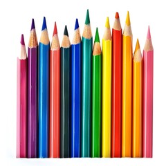 Fototapeta premium color pencils isolated against white background,