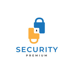 security padlock technology modern logo design vector