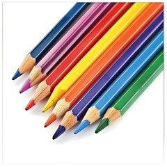 Fototapeta premium color pencils isolated against white background,