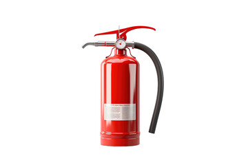 Obraz premium Fiery Saviour: A Standout Red Fire Extinguisher Against Pure White on White or PNG Transparent Background.