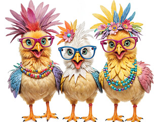 Beaded Beauties Branch Out in High-Fashion Clucks