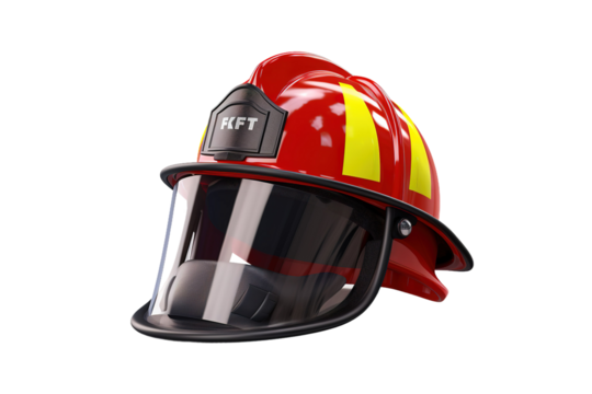 The Guardians Crown: A Firemans Helmet on White or PNG Transparent Background.