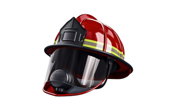 The Resilient Guardian: A Firemans Helmet on White or PNG Transparent Background.