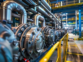 Fototapeta premium Illustration. Utilizing data analytics and machine learning to predict equipment failures and schedule timely maintenance. AI generate