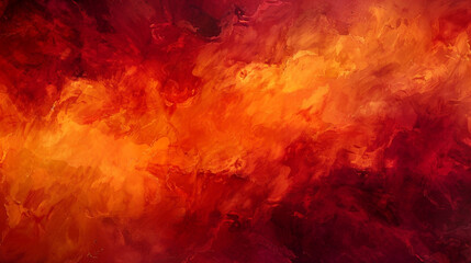 Fototapeta premium Intense hand-drawn abstract panorama featuring bright oranges and deep reds for a fiery texture,