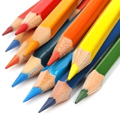 Fototapeta premium color pencils isolated against white background,