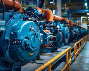 Fototapeta premium Illustration. Utilizing data analytics and machine learning to predict equipment failures and schedule timely maintenance. AI generate