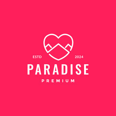 nature lovers line logo design vector