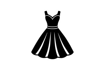 party dress vector silhouette illustration