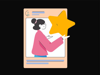 Virtual characters social communication concept business flat vector hand drawn illustration
