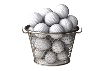 Cascade of Golfing Dreams on White or PNG Transparent Background.