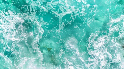 Fototapeta premium a wave advances toward the shore; a person is stationed midway, feet submerged