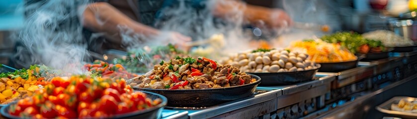 Naklejka premium Vibrant Lebanese Food Festival in Beirut Showcases Traditional Culinary Diversity and Cultural Richness
