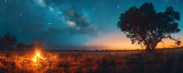 Starry Night Storytelling Session in the Australian Outback at Dusk