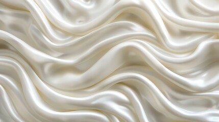 Obraz premium A close-up of a white fabric showcases wavy designs at its top and bottom, forming a wave-like shape in the image's center