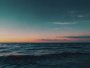 aesthetic ocean view with sunset