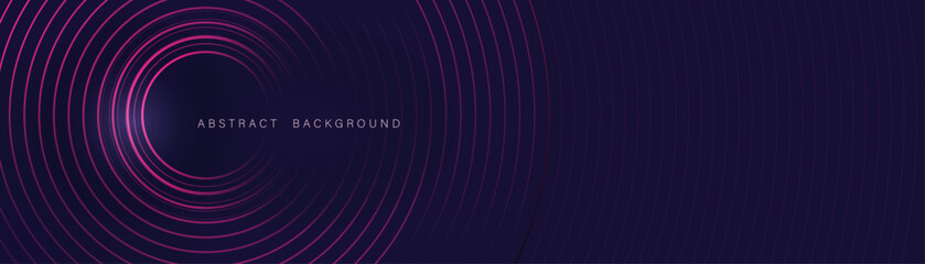 Dark Circular Abstract Waves in Purple Gradient. Mysterious dark purple background with circular wave patterns, excellent for tech, science, or digital artwork.