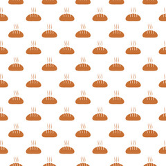 Bread icon seamless pattern on white