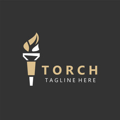 Torch logo Graphic, olympic flame Modern Design Element simple minimalist Template