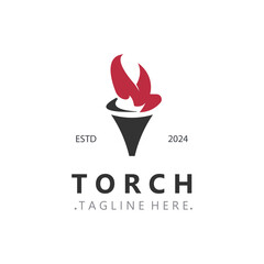 Torch logo Graphic, olympic flame Modern Design Element simple minimalist Template