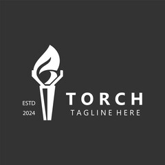 Torch logo Graphic, olympic flame Modern Design Element simple minimalist Template