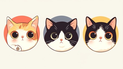Obraz premium 可愛い猫のアイコン13