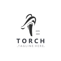 Torch logo Graphic, olympic flame Modern Design Element simple minimalist Template