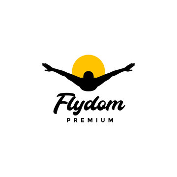 swimming flying extreme sport modern logo design vector
