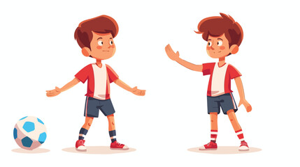 Sports for child concept. Young boy in sports clothes
