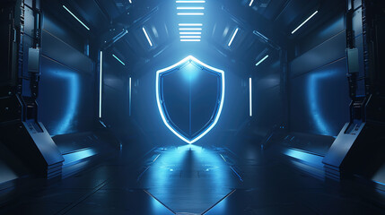 Security Shield Blue Technology Background