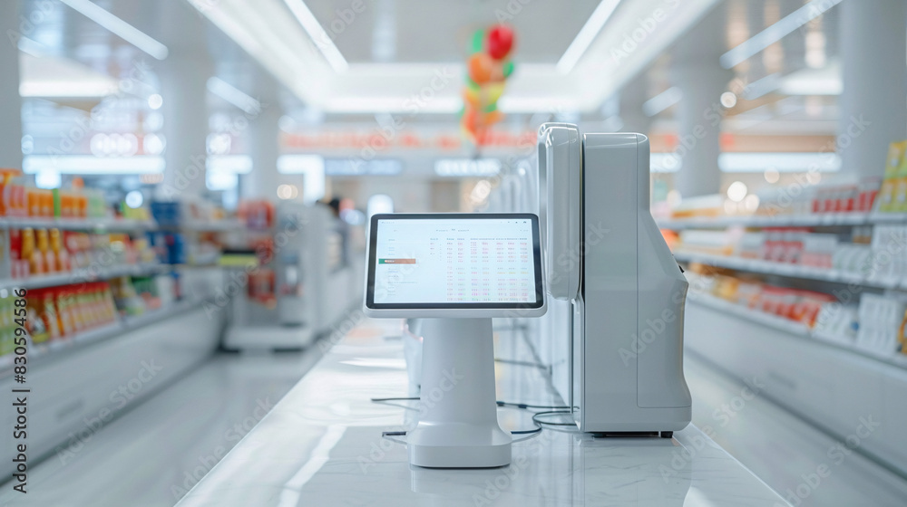 Poster digital transformation in retail with automated checkout systems and ai inventory management