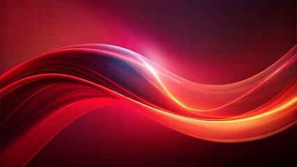 Fototapeta premium Abstract digital art with a red gradient background, featuring smooth curves and glowing light effects. The design includes soft transitions between different shades of red, creating a dynamic and mod