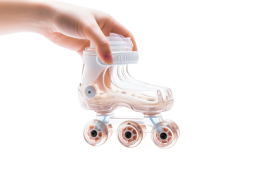Transparent Skate in Hand on White or PNG Transparent Background.