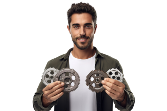 The Mechanics Symphony on White or PNG Transparent Background.