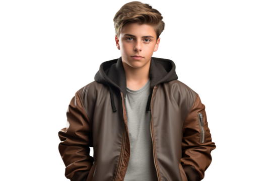 The Stylish Wanderer in Earthly Tones on White or PNG Transparent Background.