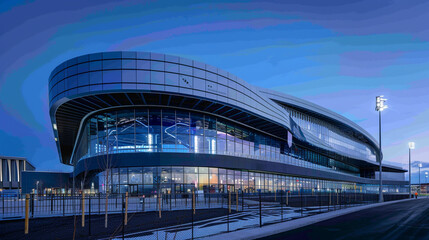 Marvel at the sleek lines and bold design elements of the newly unveiled baseball stadium, a testament to modern architectural excellence.