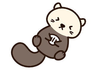 かわいいラッコのキャラクター