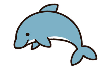 かわいいイルカのキャラクター